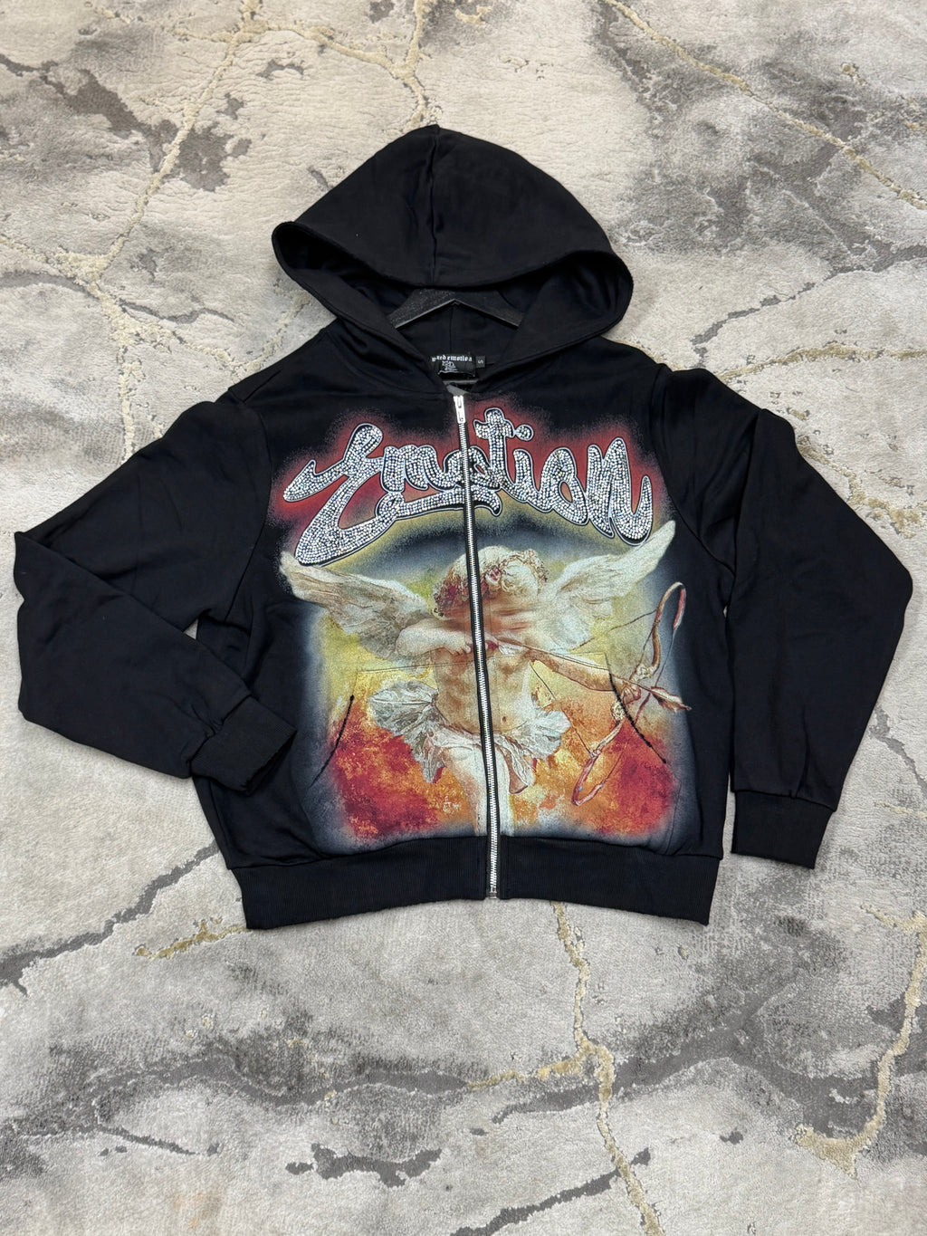Mixed Emotion Black Angel "Rhinestone" Hoodie