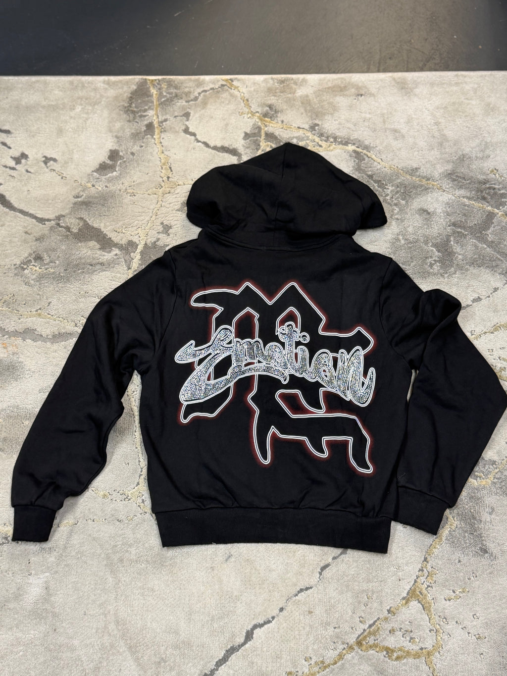 Mixed Emotion Black Angel "Rhinestone" Hoodie