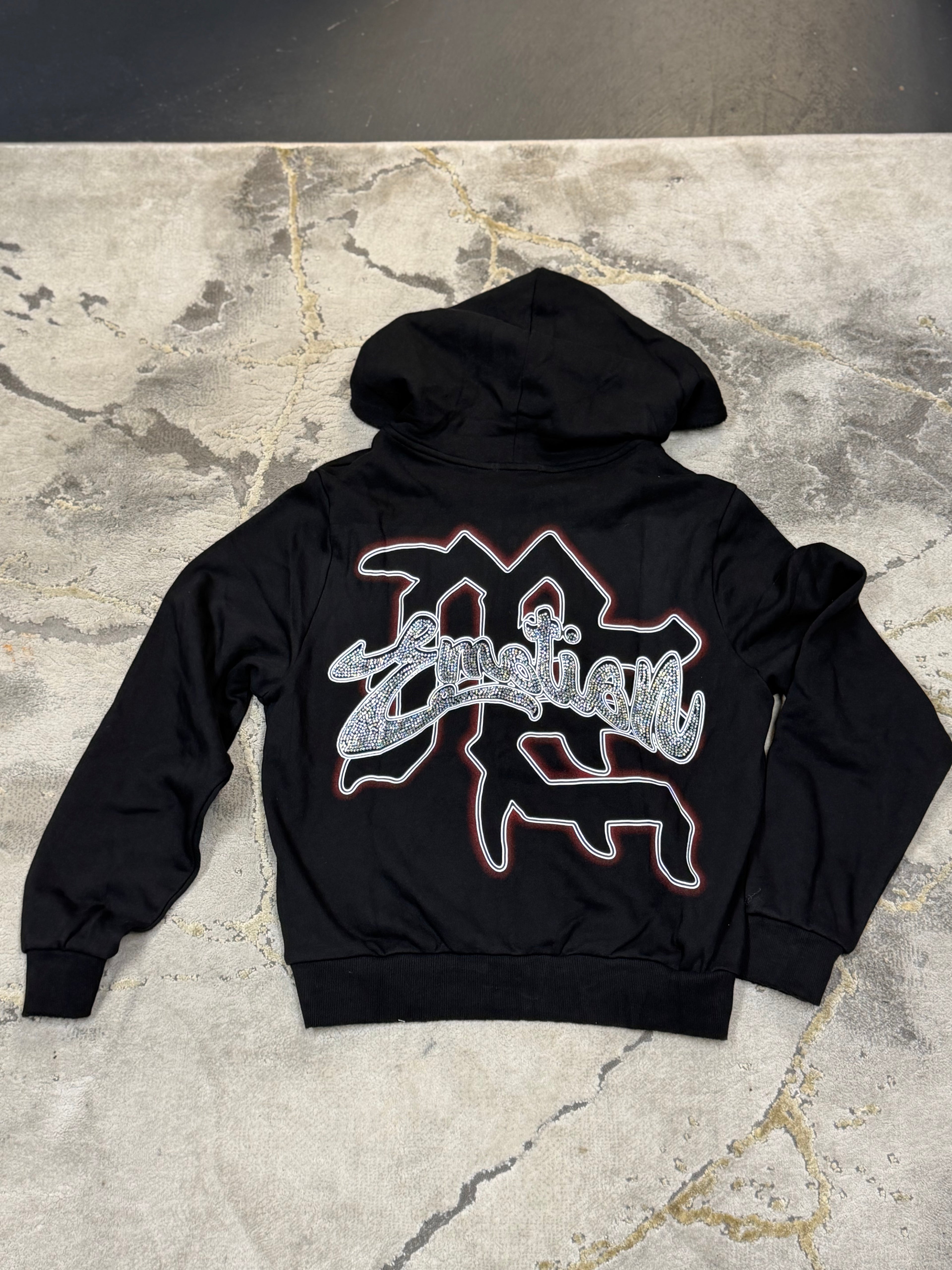 Mixed Emotion Black Angel "Rhinestone" Hoodie
