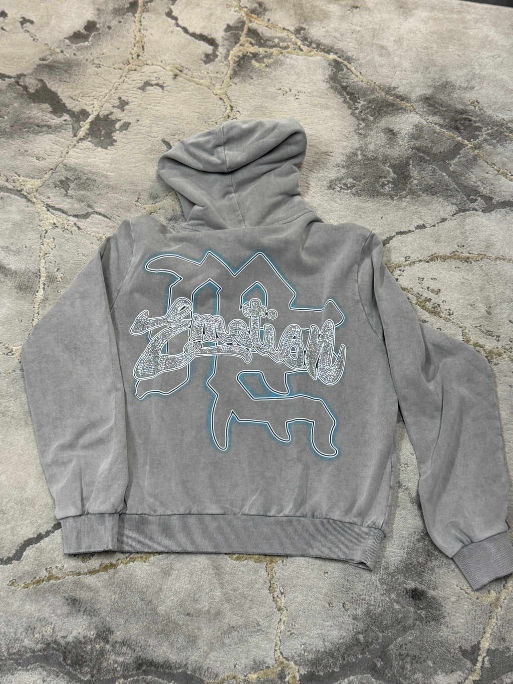 Mixed Emotion Grey “Rhinestone“ Hoodie