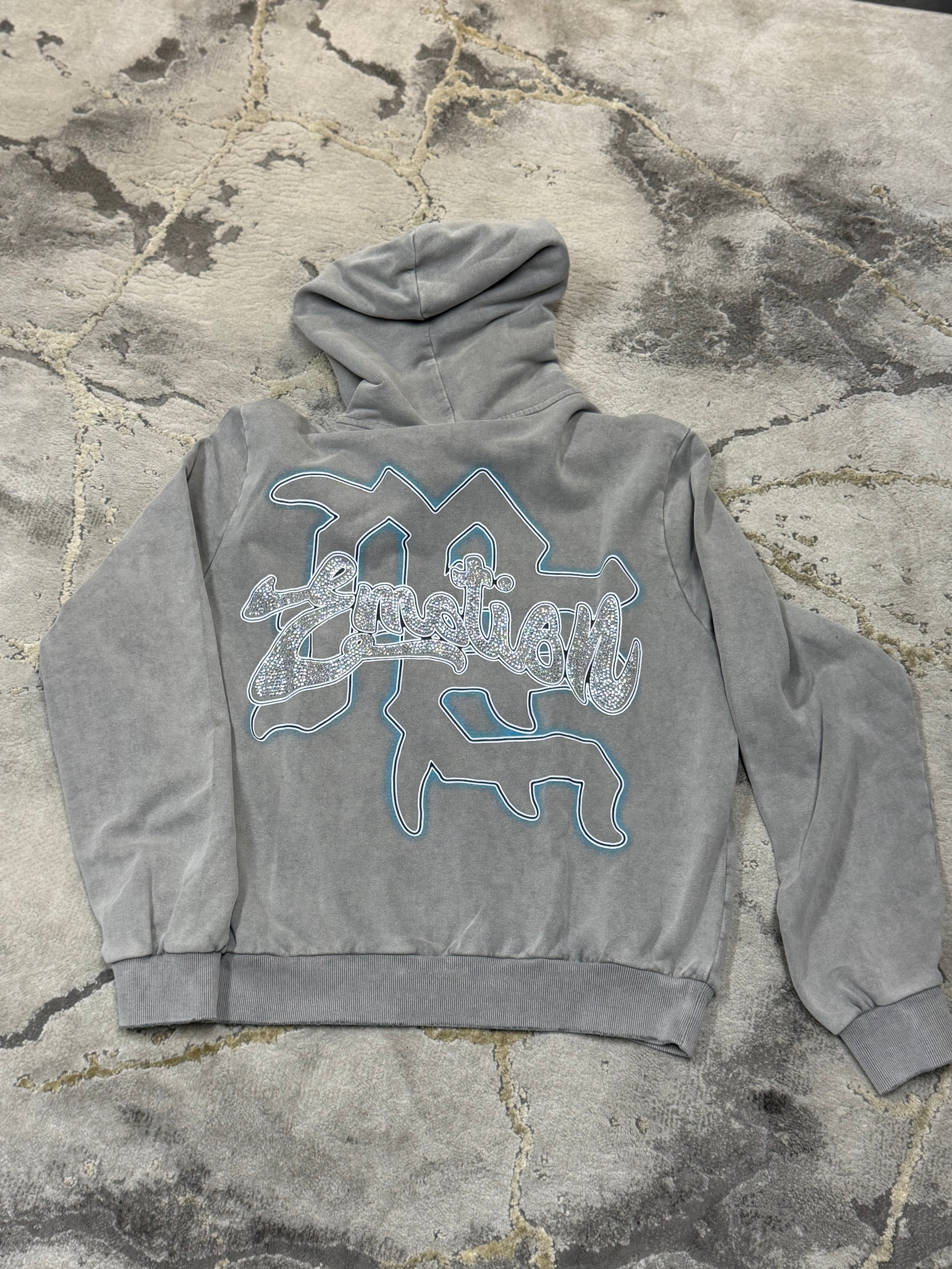 Mixed Emotion Grey “Rhinestone“ Hoodie
