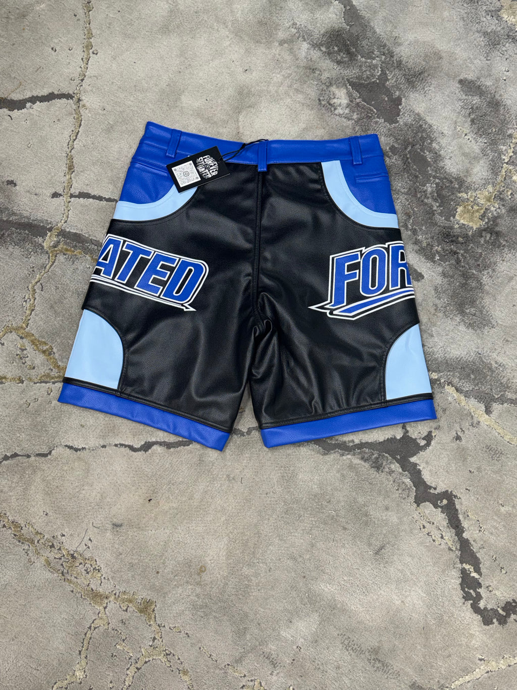 Forever Situated Leather Shorts (Blue)
