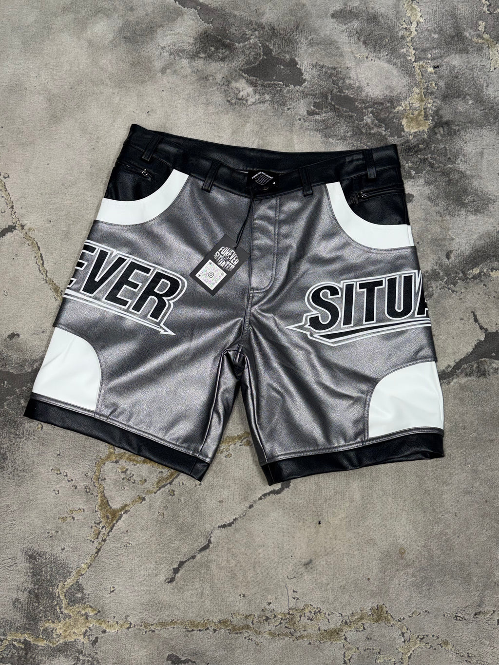 Forever Situated Leather Shorts (Black)